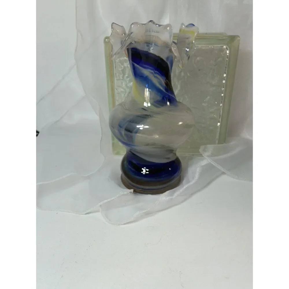 Hand-Blown Art Glass Vase, Murano or Empoli Style Mid Century Modern ~Vintage~